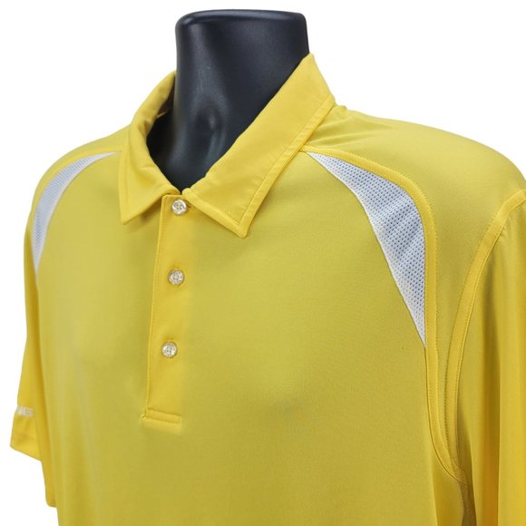 PING Polo Shirt Men's Size Large Performance Golf Short Sleeve Yellow Ryder Logo - Picture 4 of 8